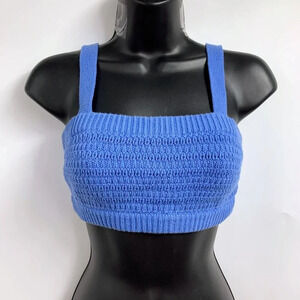 Lovers and Friends Women's Portugal Knit Cotton Crop Top in Persian Blue Size XS